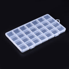 CRASPIRE 20 pcs Polypropylene(PP) Bead Storage Container, 30 Compartment  Organizer Boxes, with 5Pcs Adjustable Dividers, Rectangle, Clear,  21.7x16.8x2.8cm, Hole: 8mm