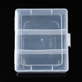 20 pcs Rectangle Polypropylene(PP) Bead Storage Containers, with Hinged Lid and 3 Grids, for Jewelry Small Accessories, Clear, 11.65x9.7x4.3cm, Compartment: 91x36mm