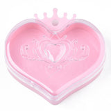 20 pcs Polystyrene Plastic Bead Containers, Candy Treat Gift Box, for Wedding Party Packing Box, Heart with Crown, Pink, 10.6x10.9x3.6cm, Hole: 7.5mm, compartment: 71.5x104mm