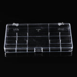 5 pcs Polystyrene Bead Storage Containers, with Cover and 12 Grids, for Jewelry Beads Small Accessories, Rectangle, Clear, 22x12.8x2.05cm