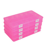 4 pcs Plastic Bead Storage Containers, Removable 18 Compartments, Rectangle, Hot Pink, 24.2x15.5x3cm, 1 compartment: 4.5x3.8cm, 18 compartments/box