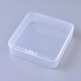 8 pcs Polypropylene(PP) Plastic Boxes, Bead Storage Containers, with Hinged Lid, Square, Clear, 11.5x11.5x3.5cm