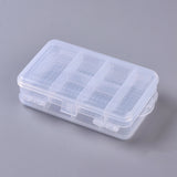 10 pcs Double Layer Plastic Storage Container, Portable Storage Organizer with 10 Dividers, for Earring Bracelet Jewelry Storage, Clear, 14.45x9.5x4.15cm