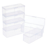 8 pcs 8 Packs Small Clear Plastic Beads Storage Containers Box with Hinged Lid 10.45x4.4x3.65cm/4x1.7x1.4'' for Storage of Small Items, Crafts, Jewelry, Hardware