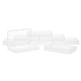 8 pcs 8pcs Clear Rectangle Polypropylene Storage Containers Box 11.8x7.1x1.8cm Case with Lids for Small Items and Other Craft Projects