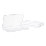 3 pcs 3 Pack Clear Plastic Beads Storage Containers Boxes with Lids 19.8x12.3x1.7cm Small Rectangle Plastic Organizer Storage Cases for Beads Cards Cotton Swab Ornaments Craft