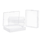 4 pcs 4 Pack Clear Plastic Beads Storage Containers Boxes with Lids 12.8x10.4x2.7cm Small Rectangle Plastic Organizer Storage Cases for Beads Jewelry Office Craft