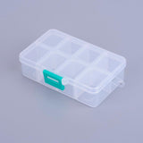 20 pcs Organizer Storage Plastic Box, Adjustable Dividers Boxes, Rectangle, White, 11x7x3cm, 1 compartment: 3x2.5cm, 8 compartment/box