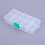 10 pcs Organizer Storage Plastic Box, Adjustable Dividers Boxes, Rectangle, White, 13.5x7x3cm, compartment: 3x2.5cm, 10 compartment/box