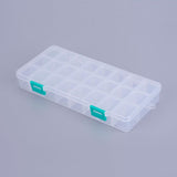 10 pcs Organizer Storage Plastic Box, Adjustable Dividers Boxes, Rectangle, White, 21.8x11x3cm, compartment: 3x2.5cm, 24 compartment/box