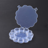 20 pcs Sunflower Transparent Plastic Bead Containers, with 13 Compartments, for DIY Art Craft, Nail Diamonds, Beads Storage, Clear, 15.7x15.4x1.8cm, Inner Diameter: 3.2x2.3~3.4cm & 8.4cm