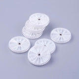 50 pcs Round Plastic Bead Containers, White, 65x12.5mm