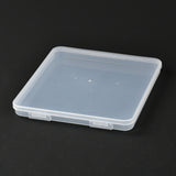 10 pcs Square Polypropylene(PP) Plastic Boxes, Bead Storage Containers, with Hinged Lid, Clear, 16.4x16x1.7cm, Inner Diameter: 15.2cm