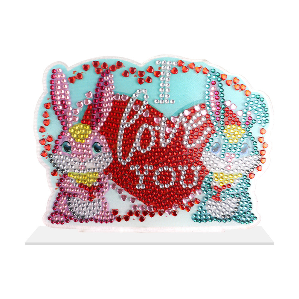 Craspire DIY Rabbit & Word Love You Display Decoration Diamond Painting  Kits, for Valentine Day, including Plastic Board, Resin Rhinestones,  Diamond