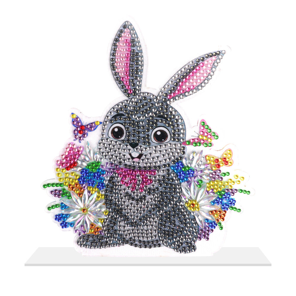 Craspire DIY Easter Theme Rabbit Pattern Full Drill Diamond Painting Canvas  Kits, with Resin Rhinestones, Diamond Sticky Pen, Plastic Tray Plate and