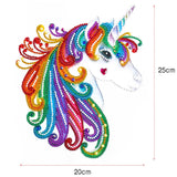 Craspire DIY Unicorn Diamond Painting Sticker Kits, including Self Adhesive Sticker, Resin Rhinestones, Diamond Sticky Pen, Tray Plate and Glue Clay, Colorful, Unicorn: 250x200mm, 2Set/Pack