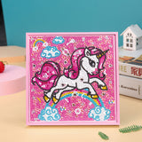 Craspire DIY Square Animal Diamond Painting Kits, Including Frame, Resin Rhinestones, Diamond Sticky Pen, Tray Plate and Glue Clay, Unicorn Pattern, 205x210x30mm, 2Box/Pack