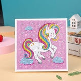 Craspire DIY Square Animal Diamond Painting Kits, Including Frame, Resin Rhinestones, Diamond Sticky Pen, Tray Plate and Glue Clay, Unicorn Pattern, 205x210x30mm, 2Box/Pack