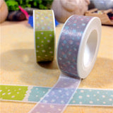 Craspire Polka Dot Pattern DIY Scrapbook Decorative Paper Tapes, Adhesive Tapes, Colorful, 15mm, 10m/roll