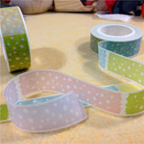 Craspire Polka Dot Pattern DIY Scrapbook Decorative Paper Tapes, Adhesive Tapes, Colorful, 15mm, 10m/roll