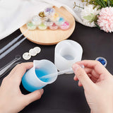 DIY Silicone Candle Holder Molds Kits, Resin Casting Molds, with Transparent Plastic Round Stirring Rod, Disposable Latex Finger Cots, Nail Art Sequins/Paillette, UV Gel Nail Art Tinfoil, Mixed Color, 48x63mm