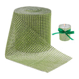 1 Roll Plastic Mesh Rhinestone Trimming, Rhinestone Cup Chains, Green Yellow, 120mm