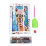 Craspire 5D DIY Diamond Painting Animals Canvas Kits, with Resin Rhinestones, Diamond Sticky Pen, Tray Plate and Glue Clay, Alpaca Pattern, 30x19.5x0.02cm, 4Set/Pack