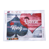 Craspire 5D DIY Diamond Painting Family Theme Canvas Kits, Word King & Queen, with Resin Rhinestones, Diamond Sticky Pen, Tray Plate and Glue Clay, Heart Pattern, 30x40x0.02cm, 2Set/Pack