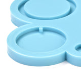 DIY Pendant Silicone Molds, for Earring Makings, Resin Casting Molds, For UV Resin, Epoxy Resin Jewelry Making, Ring, Deep Sky Blue, 95x87x6mm, Hole: 2mm