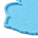 DIY Cup Mat Silicone Molds, Resin Casting Molds, For UV Resin, Epoxy Resin Craft Making, Elephant, Deep Sky Blue, 136x131x7mm, Inner Diameter: 124x127mm