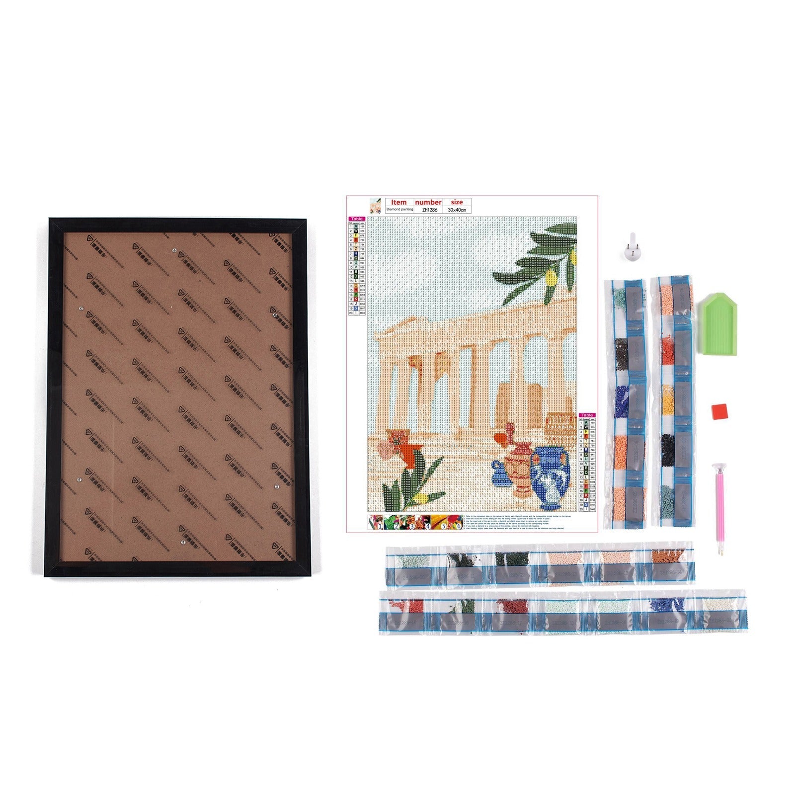 Craspire DIY 5D Greece City Canvas Diamond Painting Kits, with Resin  Rhinestones, Sticky Pen, Tray Plate, Glue Clay, Frame and Drawing Pin, for  Home