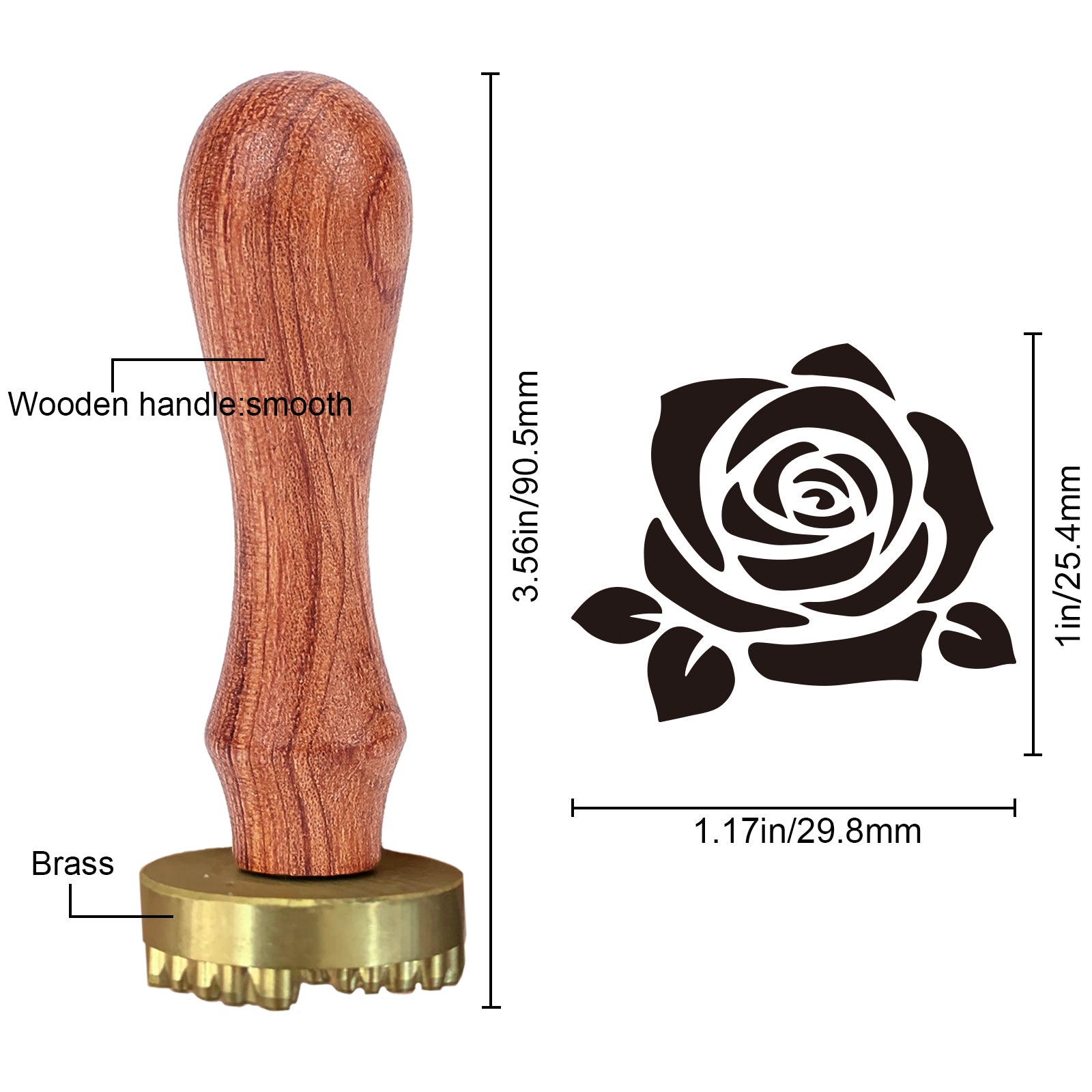 CRASPIRE B Letter Ice Stamp Wood Handle Wax Seal Stamp