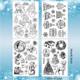 CRASPIRE 4 Sheets 4 Styles PVC Plastic Stamps, for DIY Scrapbooking, Photo Album Decorative, Cards Making, Stamp Sheets, Christmas Themed Pattern, 16x11x0.3cm, 1 sheet/style