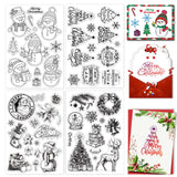 CRASPIRE 4 Sheets 4 Styles PVC Plastic Stamps, for DIY Scrapbooking, Photo Album Decorative, Cards Making, Stamp Sheets, Christmas Themed Pattern, 16x11x0.3cm, 1 sheet/style