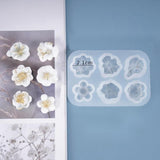 DIY Flower Silicone Molds, for UV Resin & Epoxy Resin Jewelry Making, White, 80x55x10mm