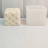 2PCS Rhombus-shaped Cube Candle Food Grade Silicone Molds, for Scented Candle Making, White, 77x77x65mm, Inner Diameter: 62x62x60mm