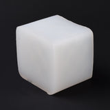 2PCS Rhombus-shaped Cube Candle Food Grade Silicone Molds, for Scented Candle Making, White, 77x77x65mm, Inner Diameter: 62x62x60mm