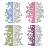 CRASPIRE Carbon Steel Cutting Dies Stencils, for DIY Scrapbooking/Photo Album, Decorative Embossing DIY Paper Card, Flower Pattern, 15x5.2~6.7cm, 4pcs/set