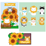 2Sheets Cat and Sunflower Die-Cuts Set Flowers Cutting Dies for DIY Scrapbooking Festival Greeting Cards Diary Journal Making Paper Cutting Album Envelope Decoration