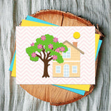 3Sheets Cozy House Die-Cuts Set Trees Cutting Dies for DIY Scrapbooking Festival Greeting Cards Diary Journal Making Paper Cutting Album Envelope Decoration