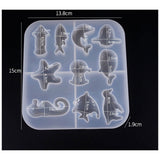 Silicone Molds, Resin Casting Molds, For UV Resin, Epoxy Resin Jewelry Making, Ocean Style, White, 13.8x15x1.9cm