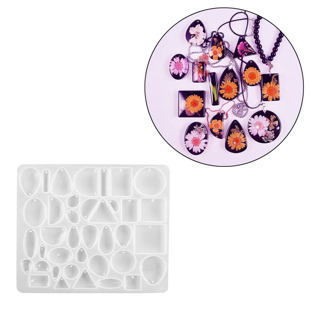 Resin Casting Silicone Mold Pendant Necklace Jewelry Making UV Epoxy Craft  DIY