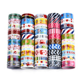 Craspire Mixed Pattern DIY Scrapbook, Decorative Adhesive Tapes, Mixed Color, 15mm, about 2.3m/roll