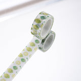 Craspire DIY Scrapbook Decorative Paper Tapes, Adhesive Tapes, Lemon, Light Green, 15mm, 5m/roll(5.46yards/roll)