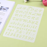 CRASPIRE Plastic Drawing Painting Stencils Templates, Rectangle, Alphabet & Number Pattern, White, 25.5x17.4x0.04cm