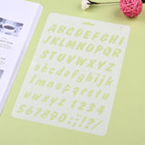 CRASPIRE Plastic Drawing Painting Stencils Templates, Rectangle, Alphabet & Number Pattern, White, 25.5x17.4x0.04cm