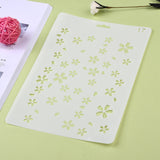 CRASPIRE Plastic Drawing Painting Stencils Templates, Rectangle, Flower Pattern, White, 25.5x17.4x0.04cm