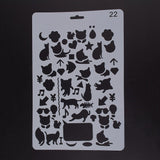 CRASPIRE Plastic Drawing Painting Stencils Templates, Rectangle, Animal Pattern, White, 25.5x17.4x0.04cm