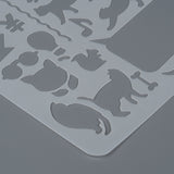 CRASPIRE Plastic Drawing Painting Stencils Templates, Rectangle, Animal Pattern, White, 25.5x17.4x0.04cm