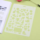 CRASPIRE Plastic Drawing Painting Stencils Templates, Rectangle, Animal Pattern, White, 25.5x17.4x0.04cm